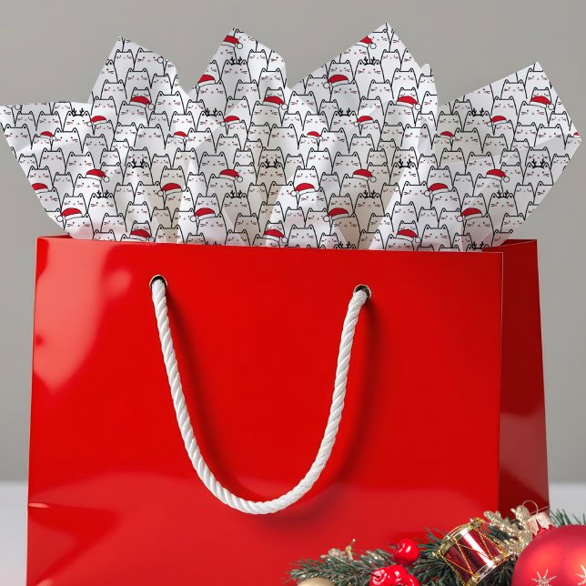 Papel De Seda Padrão de Gatos de Natal   (Criador carregado)