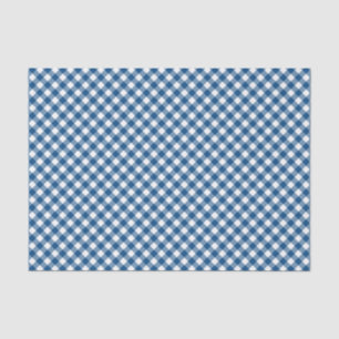 Papel De Seda Padrão de Gingham Azul-Chic