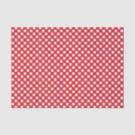 Papel De Seda Padrão de Gingham Vermelho Picnic Chic Country