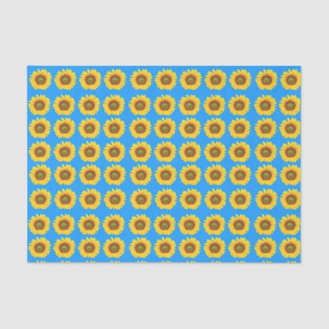 Papel De Seda Padrão de Girassóis Brilhantes (Frente )