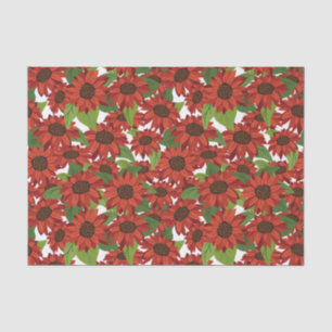 Papel De Seda Padrão de girassol vermelho