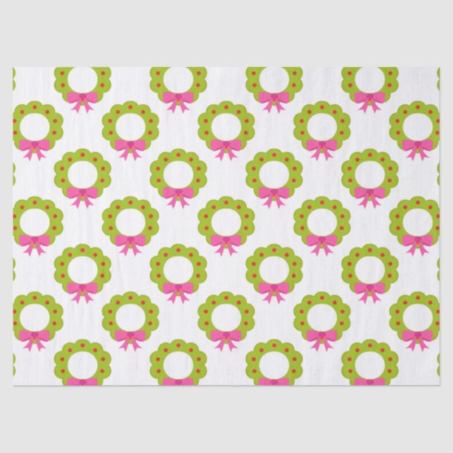 Papel De Seda Padrão de Grinalda de Natal – Design de Férias com (Frente )