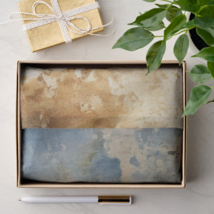 Papel De Seda Padrão de Grunge Dourado Azul Vintage