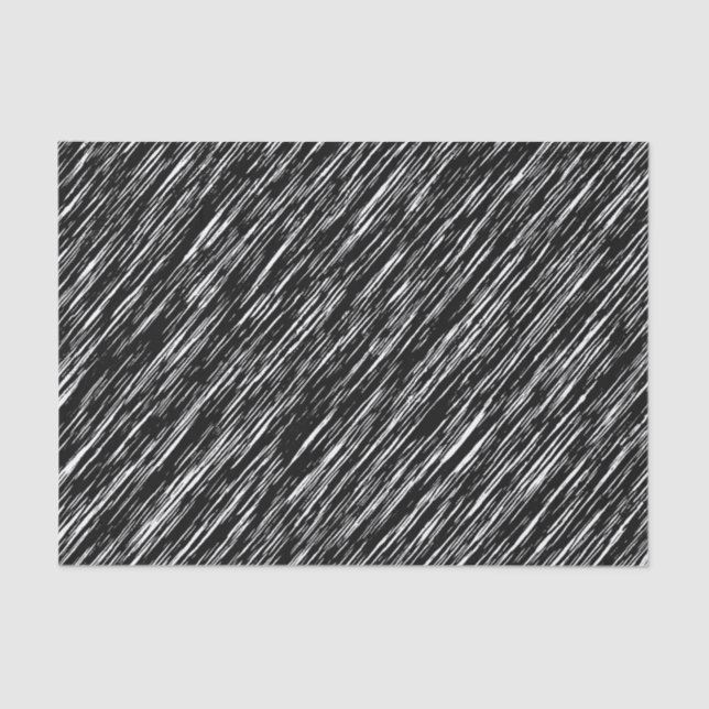 Papel De Seda Padrão de Grunge Preto e Branco (Frente )