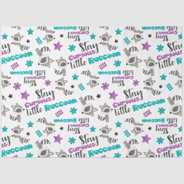 Papel De Seda Padrão de guaxinim (Frente )