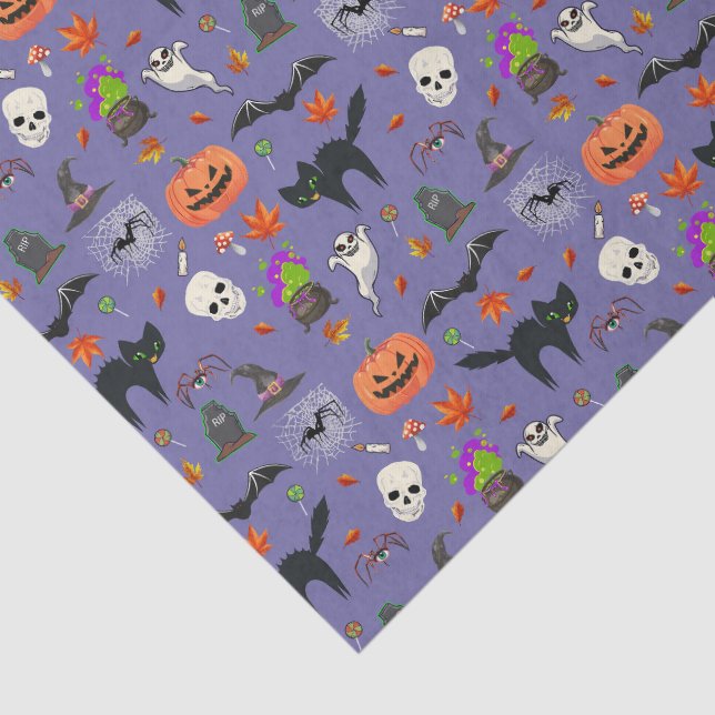 Papel De Seda Padrão De Halloween Bonito E Spooky (Detalhes)