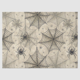 Papel De Seda Padrão de Halloween de Aranhas e Teias Vintage