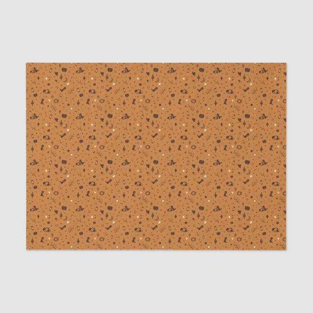Papel De Seda padrão de halloween feliz (Frente )
