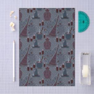 Papel De Seda Padrão de Halloween Mágico ao Luar
