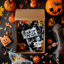 Papel De Seda Padrão de Halloween Retro