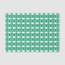 Padrão de Hexágono Branco Verde Trevo