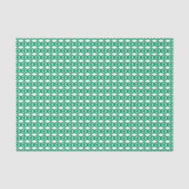 Papel De Seda Padrão de Hexágono Branco Verde Trevo