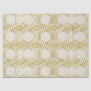 Papel De Seda Padrão de Hexágono de Ouro Luxuoso - Textura de Má