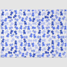 Papel De Seda Padrão de Homem de Biscoito de Gengibre Azul em Br