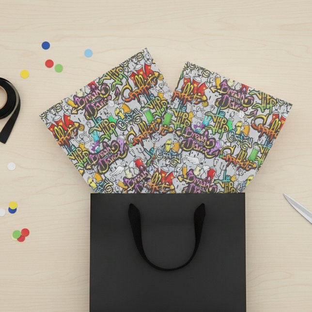 Papel De Seda Padrão de Hop de Dança de grafite Urbano (Criador carregado)