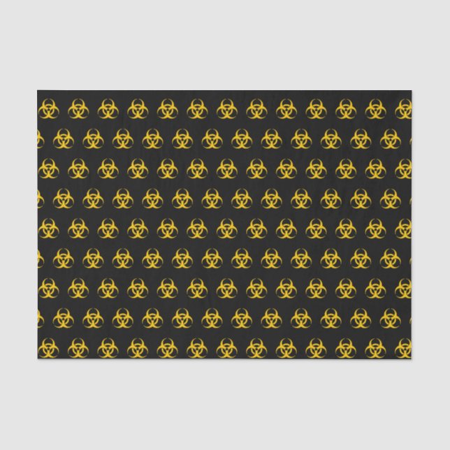 Papel De Seda Padrão de Ícone de Risco Biológico (Frente )