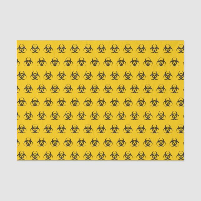 Papel De Seda Padrão de Ícone de Risco Biológico (Frente )