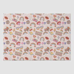 Papel De Seda Padrão de Ícones de Hippie