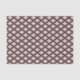 Papel De Seda Padrão de Ikat Tribal Azul e Laranja