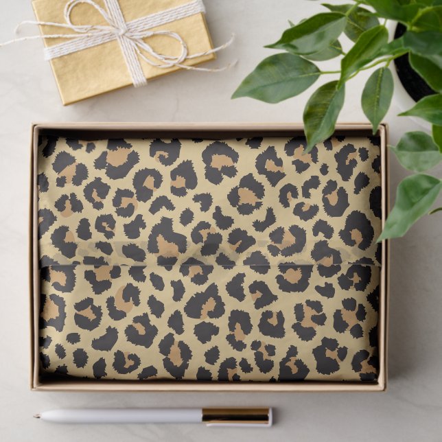 Papel De Seda Padrão de Impressão Animal de Leopardo de Vida Sel (Presente)