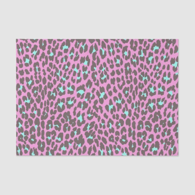 Papel De Seda Padrão de Impressão de Animais Negra-Leopardo-Pret (Frente )