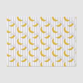 Papel De Seda Padrão de Impressão de Bananas e Stripes