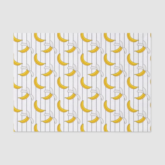 Papel De Seda Padrão de Impressão de Bananas e Stripes (Frente )