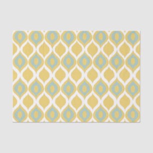 Papel De Seda Padrão de Impressão de Ikat Geométrico de Mint 