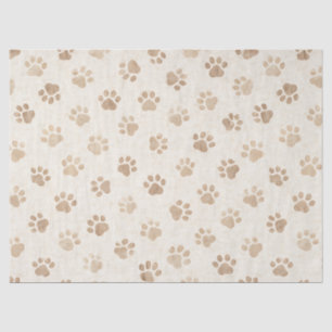 Papel De Seda Padrão de Impressão de Pata em Aquarela Rústica (2