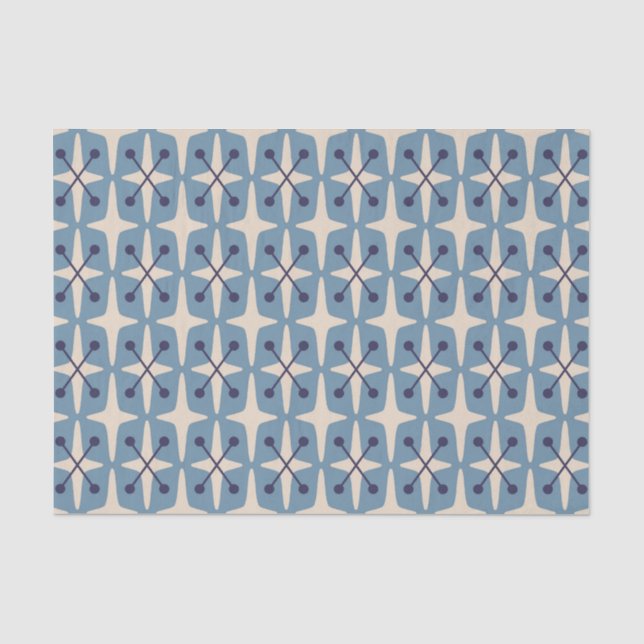 Papel De Seda Padrão de Inicialização Moderna do meio século (Frente )