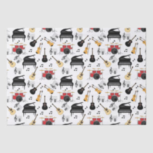 Papel De Seda Padrão de Instrumen de Música
