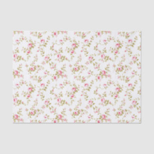Papel De Seda Padrão de Jardim de Algodão Rosa Floral