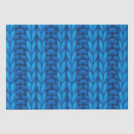 Papel De Seda Padrão de Lã de Tricô de Inverno Azul