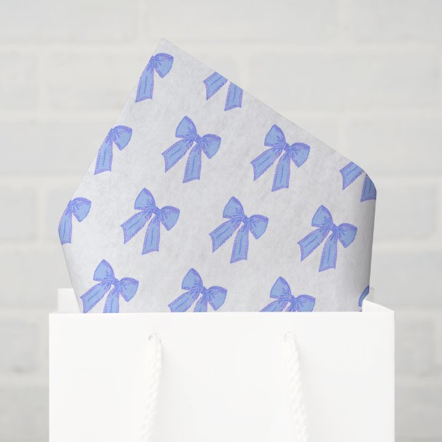 Papel De Seda Padrão de laço azul (Sacola de presentes)