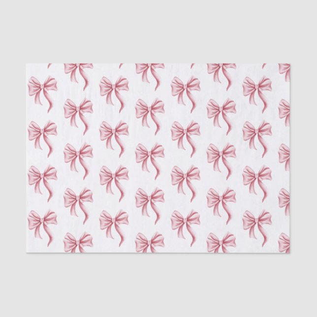 Papel De Seda Padrão de Laço Rosa Simples (Frente )