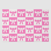 Padrão de Laços Rosa Coquete Xadrez Feminino