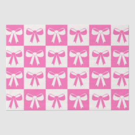 Papel De Seda Padrão de Laços Rosa Coquete Xadrez Feminino