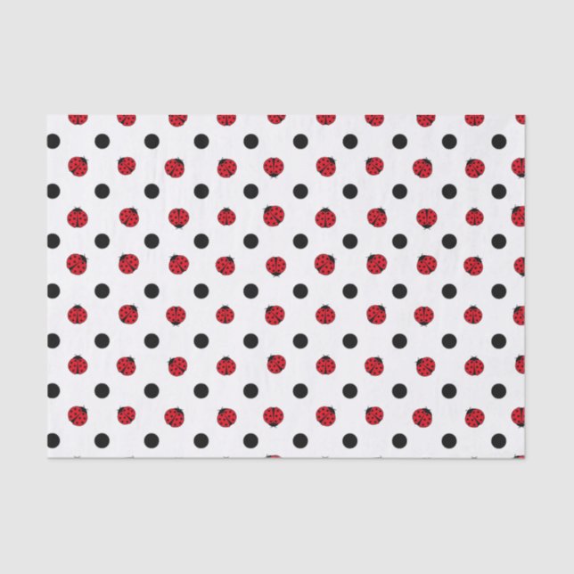 Papel De Seda Padrão de ladybug retro-cúbico (Frente )