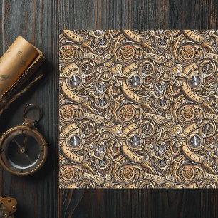 Papel De Seda Padrão de Lágrimas Steampunk Surreal
