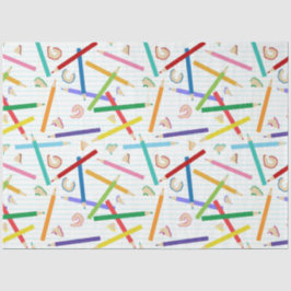 Papel De Seda Padrão de Lápis Colorido