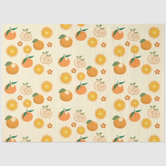 Papel De Seda Padrão de Laranjas (Frente )