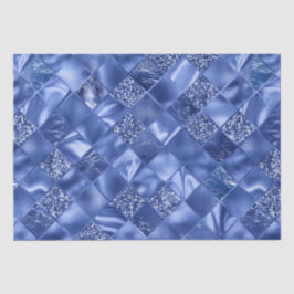 Papel De Seda Padrão de Latilha de Diamante Azul Elegante