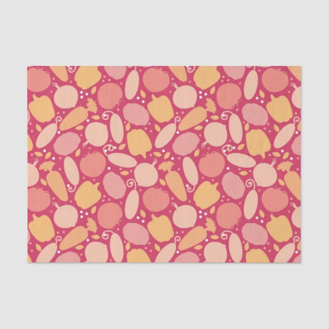 Papel De Seda Padrão de legumes coloridos (Frente )