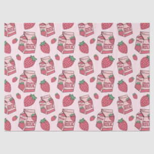Papel De Seda Padrão De Leite De Morango Cuto