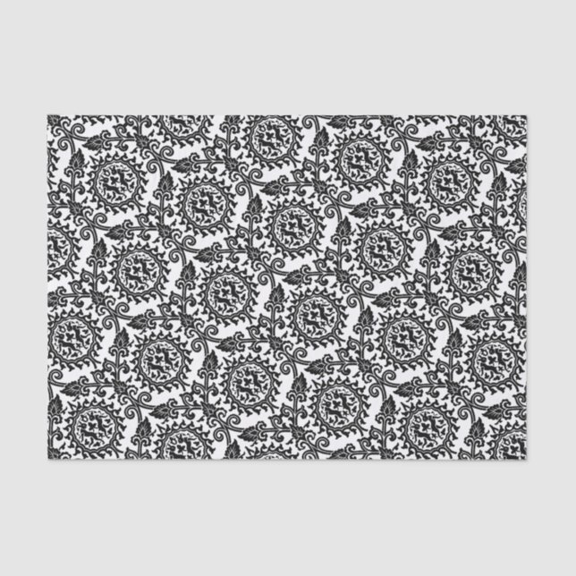 Papel De Seda Padrão de Leitura Damask (Frente )