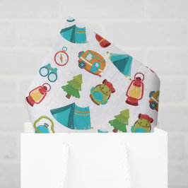 Papel De Seda Padrão de lenço de festa de acampamento fofo