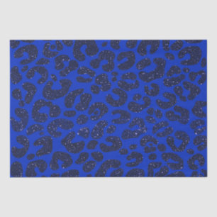 Papel De Seda Padrão de Leopardo da Gliteria Azul