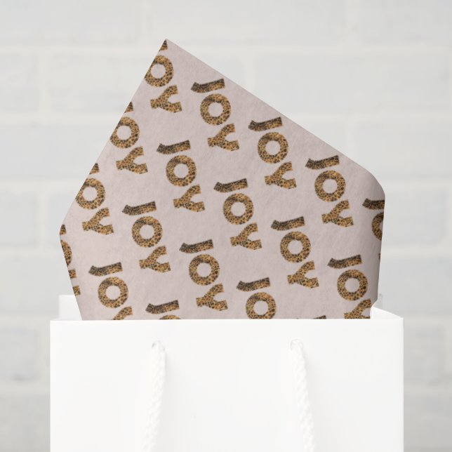 Papel De Seda Padrão de leopardo de alegria de Natal (Sacola de presentes)