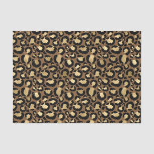 Papel De Seda Padrão de Leopardo Ouro