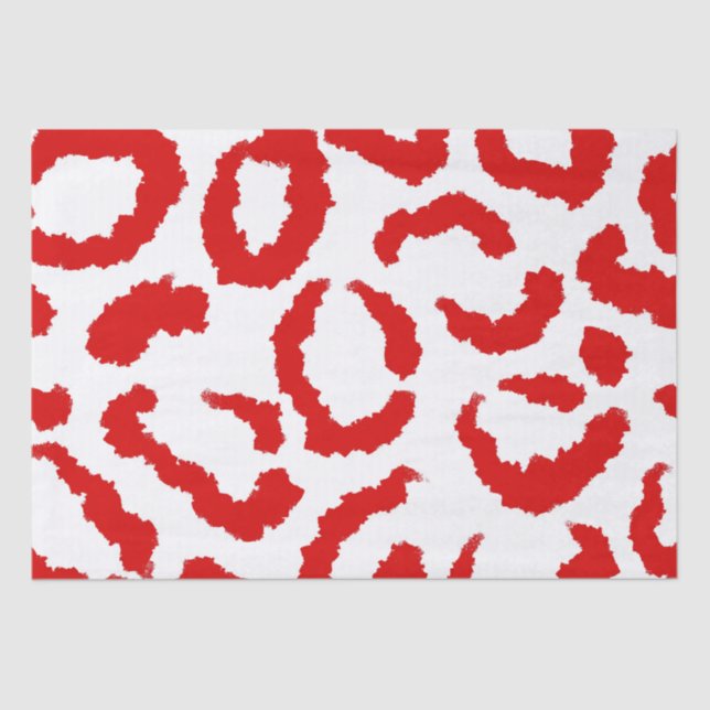 Papel De Seda Padrão de Leopardo Vermelho (Frente )